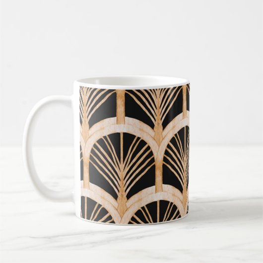 Gouden imitatie: waterverf art deco. koffiemok (Links)