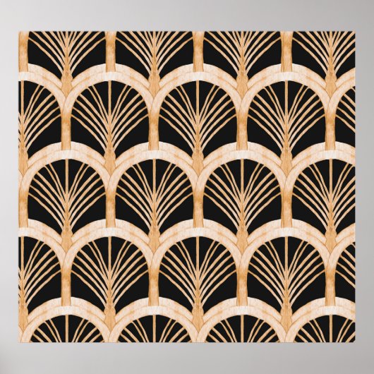 Gouden imitatie: waterverf art deco. poster (Voorkant)