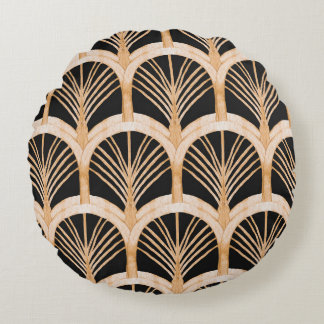 Gouden imitatie: waterverf art deco. rond kussen