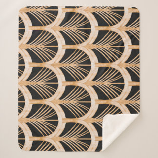 Gouden imitatie: waterverf art deco. sherpa deken