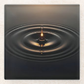 Gouden impact op het viskeuze oppervlak glazen onderzetter (Voorkant)