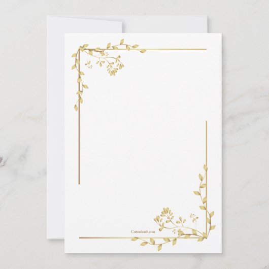 Gouden Impressie religieuze uitnodiging (Achterkant)