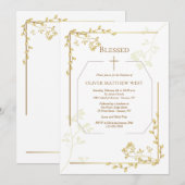 Gouden Impressie religieuze uitnodiging (Voorkant / Achterkant)