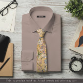 Gouden impressionistische bloemen halsdoek stropdas