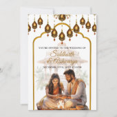 Gouden Indiase huwelijksceremonie Roka Hindu Bolly Kaart (Voorkant)