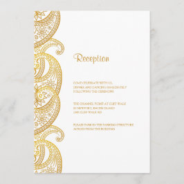 Gouden Indiase Paisley Traditionele Huwelijksrecep Kaart