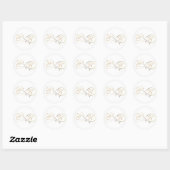 Gouden Infinity Glam Moderne minimale bruiloft Ronde Sticker (Vel)