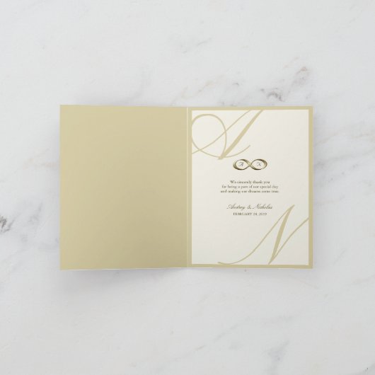 Gouden Infinity Symbool 4 Multi Foto Elegante Brui Bedankkaart (Binnen)