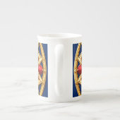 Gouden ingelijst hartmotief met ontwerp porselein kop (Achterkant)