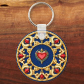 Gouden ingelijst hartmotief met  ontwerp sleutelhanger (Achterkant)