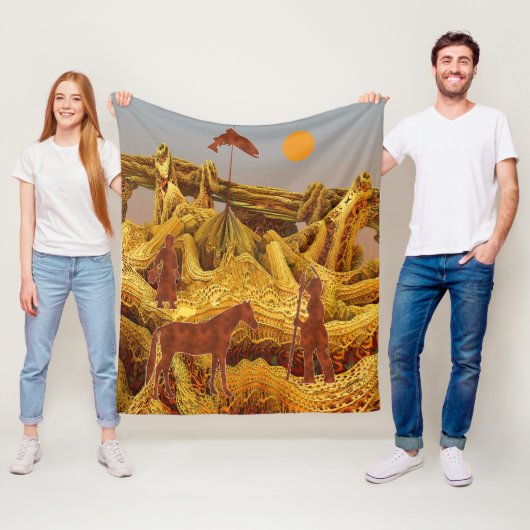 Gouden inheemse Amerikanen Fleece Deken (In situ)