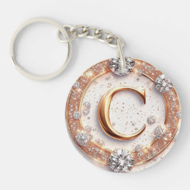 Gouden Initiaal C Trouwcadeau Voor Haar Sleutelhanger