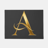 Gouden Initiaal Een Minimalistisch Ontwerp Deurmat (Voorkant)