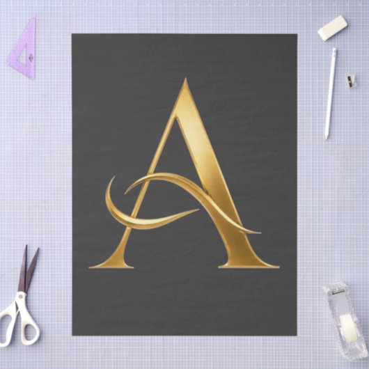 Gouden Initiaal Een Minimalistisch Ontwerp Tissuepapier (Craft)