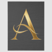 Gouden Initiaal Een Minimalistisch Ontwerp Tissuepapier (Voorkant)