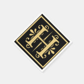 Gouden Initiaal letter H monogram Servetten (Hoek)