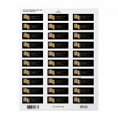 Gouden Initialen, namen van het paar, adres Etiket (Full Sheet)