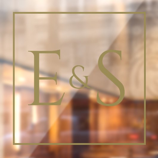 Gouden Initialen Trouwvenster Cling Raamsticker (Vel 2)