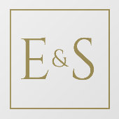 Gouden Initialen Trouwvenster Cling Raamsticker (Vel)