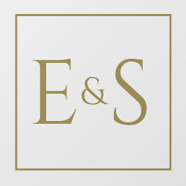 Gouden Initialen Trouwvenster Cling Raamsticker