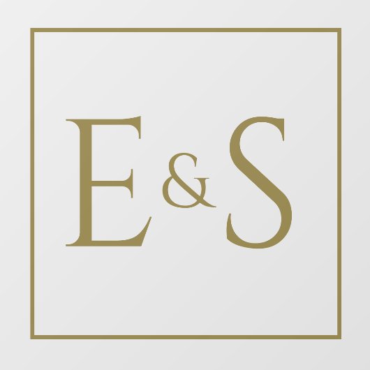 Gouden Initialen Trouwvenster Cling Raamsticker (Vel)