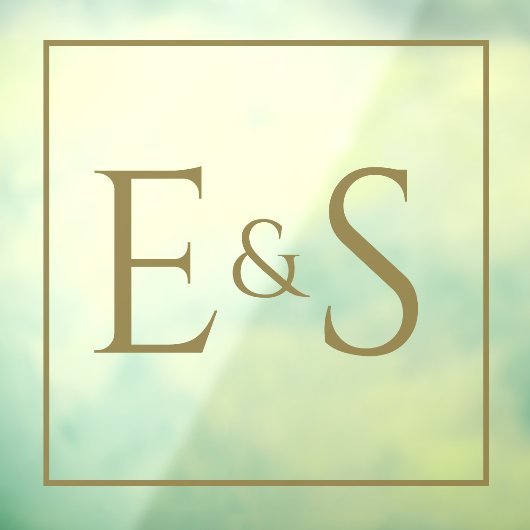 Gouden Initialen Trouwvenster Cling Raamsticker (Vel 3)