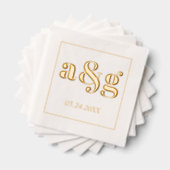 Gouden initialen vet typografie bruiloft folie servetten (Insitu (Gestapeld))