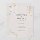Gouden inkt bruiloft uitnodiging (Voorkant / Achterkant)