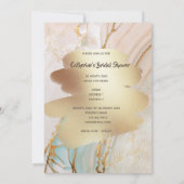 Gouden inkt marmeren werveling octopus strand them kaart (Achterkant)