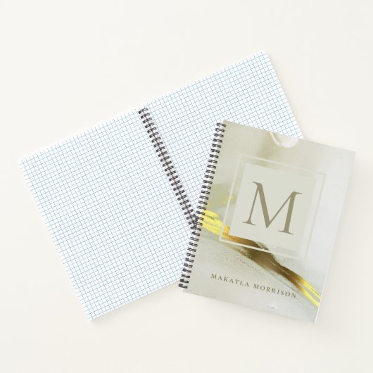 Gouden inkt monogram abstracte thuiskantoor school notitieboek (Binnen)