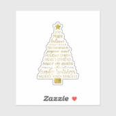 Gouden Inspiratie Kerstboom Vrede Vreugde Sticker (Vel)