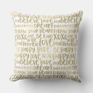 Gouden Inspirerend woorden Kussen