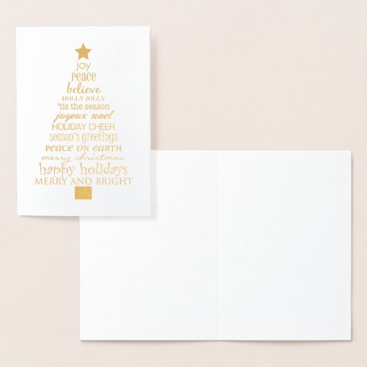 Gouden Inspirerende kerstboom Folie Kaarten (Display)