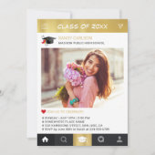 Gouden Instagram Frame Foto Afstudeer Aankondiging (Voorkant)