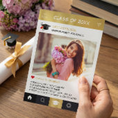 Gouden Instagram Frame Foto Afstudeer Aankondiging