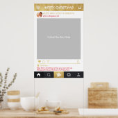 Gouden Instagram kader Kerstfeest Foto Booth Poster (Keuken)