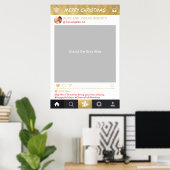 Gouden Instagram kader Kerstfeest Foto Booth Poster (Thuiskantoor)