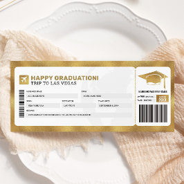 Gouden instapkaart Reis Trip Vliegtuig Cadeau Tick Kaart