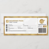 Gouden instapkaart Reisreis Vliegtuig Cadeau Ticke Kaart (Voorkant)