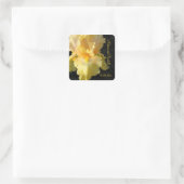 Gouden iris gepersonaliseerde vierkante bruiloft s sticker (Tas)