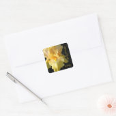 Gouden iris gepersonaliseerde vierkante bruiloft s sticker (Envelop)
