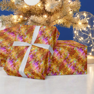 Gouden iriserend mozaïekpatroon cadeaupapier