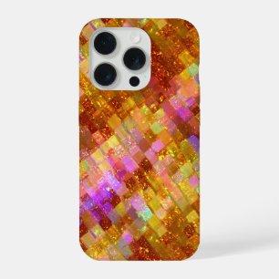 Gouden iriserend mozaïekpatroon iPhone 15 pro case