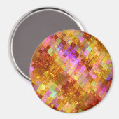 Gouden iriserend mozaïekpatroon magneet (Voorkant / Achterkant)