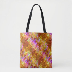 Gouden iriserende mozaïekpatroon tote bag
