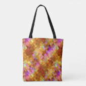 Gouden iriserende mozaïekpatroon tote bag (Achterkant)