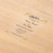  gouden islamitische bruiloft acryl uitnodigingen (Laagn)