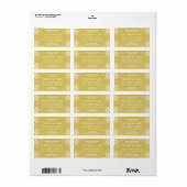 Gouden Ivoor Art Deco Trouwadres Etiket (Full Sheet)