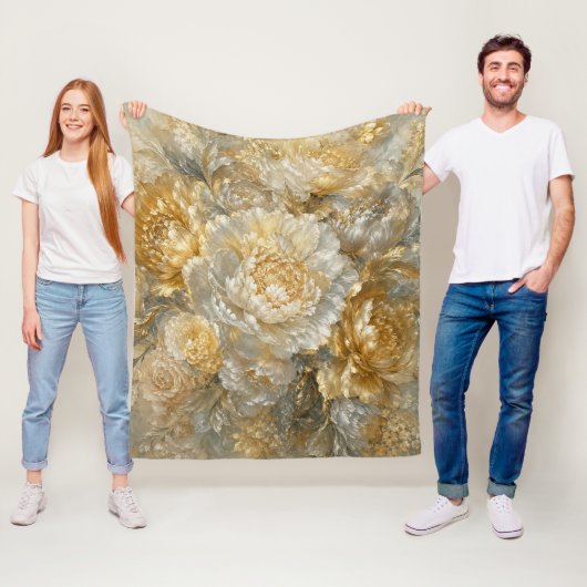 Gouden Ivoren Tuin Fleece Deken (In situ)