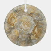 Gouden Ivoren Tuin Glas Ornament (Voorkant)